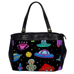 Seamless Pattern With Space Objects Ufo Rockets Aliens Hand Drawn Elements Space Oversize Office Handbag by Hannah976