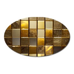 Golden Mosaic Tiles  Oval Magnet by essentialimage