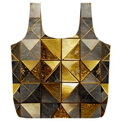 Golden Mosaic Tiles  Full Print Recycle Bag (xxxl) by essentialimage365