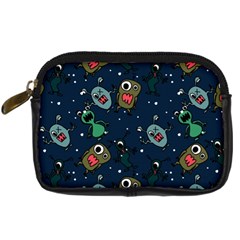 Monster Alien Pattern Seamless Background Digital Camera Leather Case by Hannah976