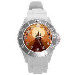 Beautiful Castle Round Plastic Sport Watch (l) by Hannah976