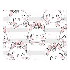 Cat With Bow Pattern Premium Plush Fleece Blanket (large) by Hannah976