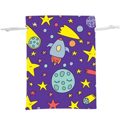 Card With Lovely Planets Lightweight Drawstring Pouch (xl) by Hannah976
