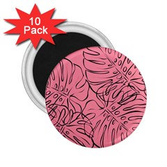 Pink Monstera 2 25  Magnets (10 Pack)  by ConteMonfrey