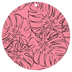 Pink Monstera Uv Print Acrylic Ornament Round by ConteMonfrey