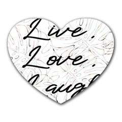 Live Love Laugh Monstera  Heart Mousepad by ConteMonfrey