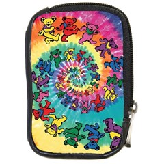 Grateful Dead Bears Tie Dye Vibrant Spiral Compact Camera Leather Case by Bedest