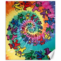 Grateful Dead Bears Tie Dye Vibrant Spiral Canvas 8  X 10  by Bedest