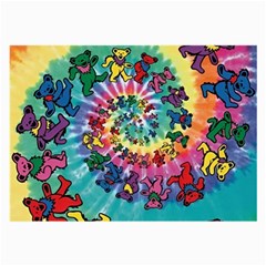 Grateful Dead Bears Tie Dye Vibrant Spiral Large Glasses Cloth (2 Sides)