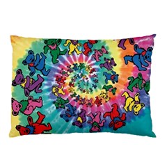 Grateful Dead Bears Tie Dye Vibrant Spiral Pillow Case (two Sides)