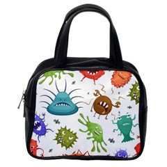 Dangerous Streptococcus Lactobacillus Staphylococcus Others Microbes Cartoon Style Vector Seamless P Classic Handbag (one Side) by Ravend