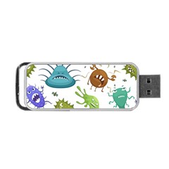 Dangerous Streptococcus Lactobacillus Staphylococcus Others Microbes Cartoon Style Vector Seamless P Portable Usb Flash (two Sides)