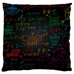 Mathematical Colorful Formulas Drawn By Hand Black Chalkboard Standard Premium Plush Fleece Cushion Case (one Side) by Ravend
