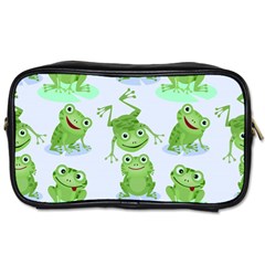 Cute Green Frogs Seamless Pattern Toiletries Bag (one Side)