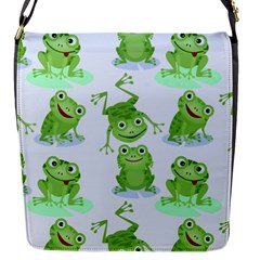 Cute Green Frogs Seamless Pattern Flap Closure Messenger Bag (s)