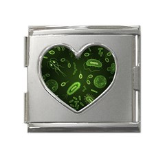 Bacteria Virus Seamless Pattern Inversion Mega Link Heart Italian Charm (18mm)