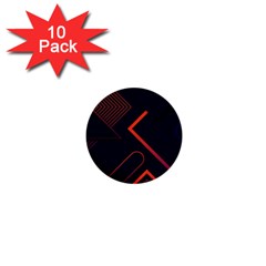 Gradient Geometric Shapes Dark Background Design 1  Mini Buttons (10 Pack) 