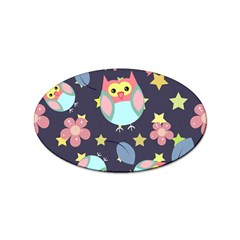 Owl Stars Pattern Background Sticker (oval) by Apen