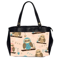Seamless Pattern Owls Dream Cute Style Pajama Fabric Oversize Office Handbag (2 Sides) by Apen
