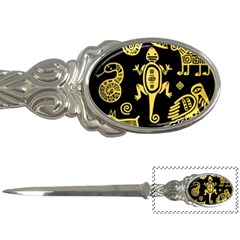 Mexican Culture Golden Tribal Icons Letter Opener by Apen