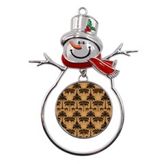 Pattern Background Decorative Metal Snowman Ornament