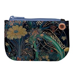 Flowers Trees Forest Large Coin Purse by Jatiart