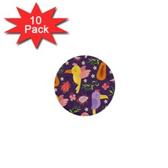 Exotic Seamless Pattern With Parrots Fruits 1  Mini Buttons (10 Pack)  by Ravend