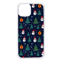 Snow Snowman Tree Christmas Tree Iphone 14 Tpu Uv Print Case by Ravend