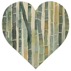 Bamboo Plants Wooden Puzzle Heart