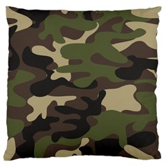 Texture Military Camouflage Repeats Seamless Army Green Hunting Standard Premium Plush Fleece Cushion Case (two Sides) by Ravend