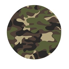 Texture Military Camouflage Repeats Seamless Army Green Hunting Mini Round Pill Box by Ravend