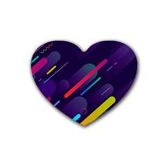 Colorful Abstract Background Rubber Heart Coaster (4 Pack)