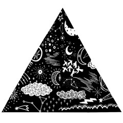 Vector Set Sketch Drawn With Space Wooden Puzzle Triangle by Ravend