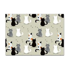 Cute Cat Seamless Pattern Sticker A4 (10 Pack) by Ravend