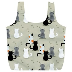 Cute Cat Seamless Pattern Full Print Recycle Bag (xl) by Ravend