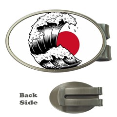 Japanese Sun & Wave Money Clips (oval)  by Cendanart