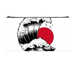 Japanese Sun & Wave Pencil Case by Cendanart