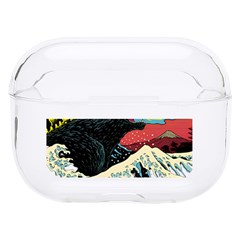 Retro Wave Kaiju Godzilla Japanese Pop Art Style Hard Pc Airpods Pro Case by Cendanart