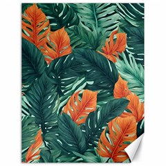 Green Tropical Leaves Canvas 18  X 24  by Jack14