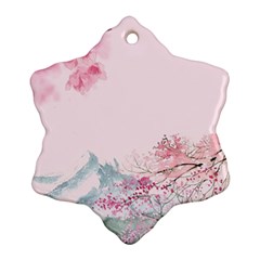 Pink Chinese Style Cherry Blossom Snowflake Ornament (two Sides) by Cendanart