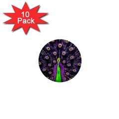 Peacock Bird Color 1  Mini Buttons (10 Pack) 