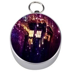 Tardis Regeneration Art Doctor Who Paint Purple Sci Fi Space Star Time Machine Silver Compasses by Cendanart