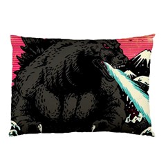 Godzilla Vintage Wave Pillow Case by Cendanart