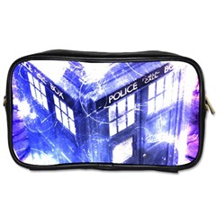 Tardis Doctor Who Blue Travel Machine Toiletries Bag (two Sides) by Cendanart