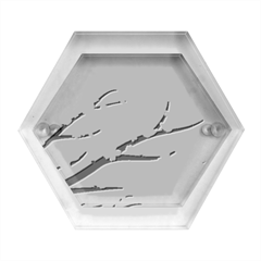 Illustration Minimal Minimalist Scenery Minimalist Japanese Art Hexagon Wood Jewelry Box by Bedest