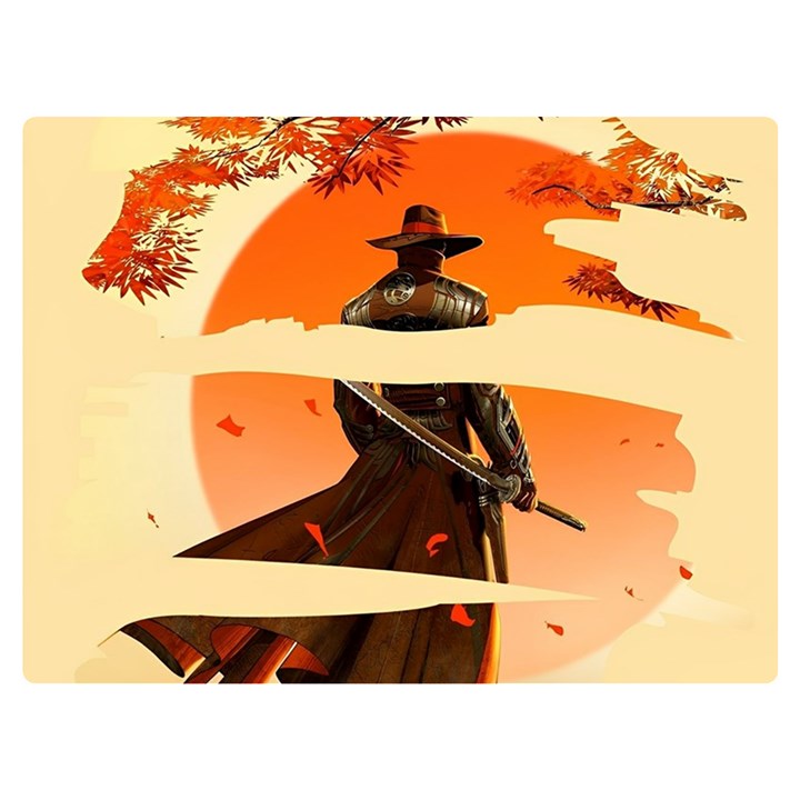 Samurai Art Ninja Katana Anime Aesthetic  Japanese Lore Style Mythology Retro Classic Warrior Two Sides Premium Plush Fleece Blanket (Extra Small)