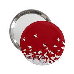 Red Sun Sea Waves Bird Japanese Art Minimalist 2 25  Handbag Mirrors