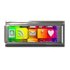 Colorful 3d Social Media Superlink Italian Charm (9mm) by Ket1n9