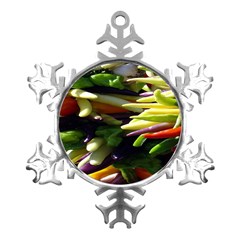 Bright Peppers Metal Small Snowflake Ornament by Ket1n9
