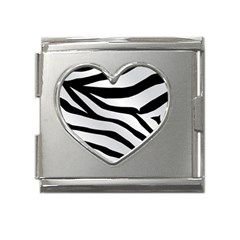 White Tiger Skin Mega Link Heart Italian Charm (18mm) by Ket1n9